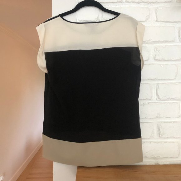 Kenneth Cole Color Block Cap Sleeve Blouse - Picture 2 of 3